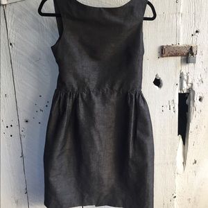 Charcoal Grey Size 2  Mischen Pleaded Sheath Dress
